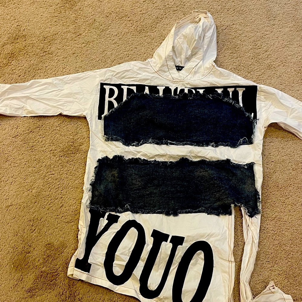 Women hood white Jeans shirt/dress